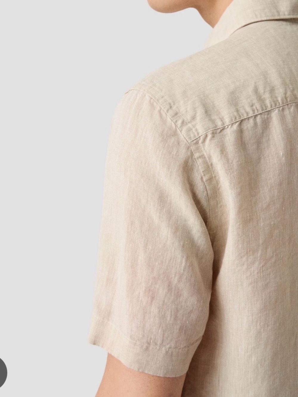 J.Crew Women's Linen-Blend Short Sleeve V-Neck Top in Beige - Picture 2 of 3